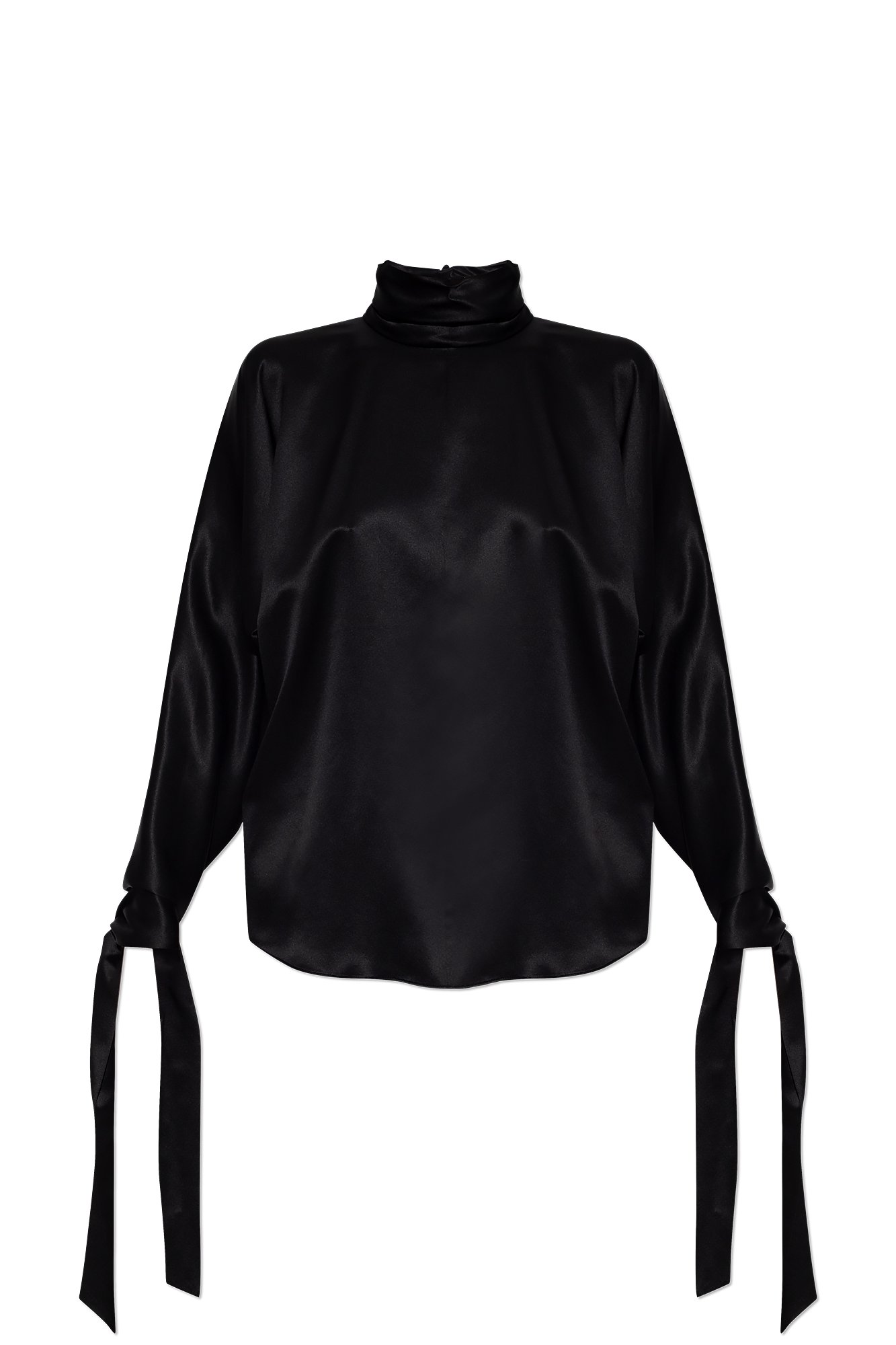 Tシャツ・カットソー SAINT LAURENT Black Silk Top SAINT LAURENT black silk 2013 CHAIN DETAILED T-SHIRT Shirt M